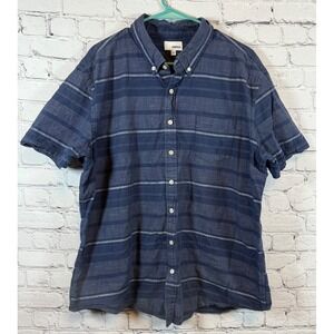 Sonoma‎ Striped Button Up Casual Short Sleeve Shirt XXL